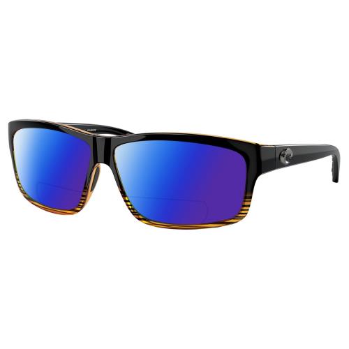 Costa Del Mar Cut Unisex Polarized Bifocal Sunglasses Black Orange Crystal 60 mm Blue Mirror