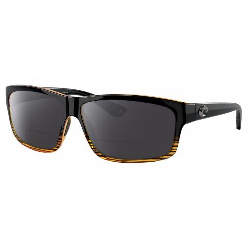 Costa Del Mar Cut Unisex Polarized Bifocal Sunglasses Black Orange Crystal 60 mm Grey