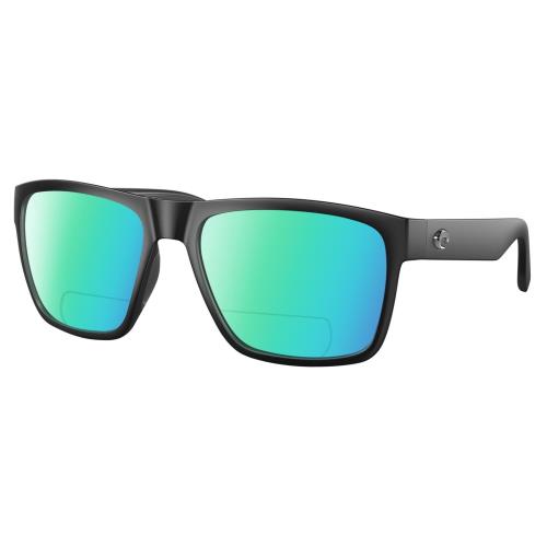 Costa Del Mar Paunch XL Unisex Polarized Bifocal Reading Sunglass in Black 59 mm Green Mirror