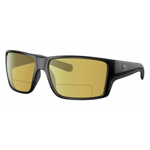 Costa Del Mar Reefton Pro Unisex Polarized Bifocal Reading Sunglasses Black 63mm Yellow