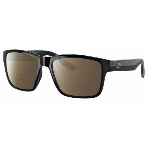 Costa Del Mar Paunch Unisex Polarized Bifocal Reading Sunglass Black 57mm 41 Opt Brown