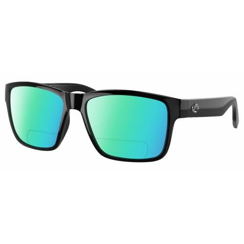 Costa Del Mar Paunch Unisex Polarized Bifocal Reading Sunglass Black 57mm 41 Opt Green Mirror