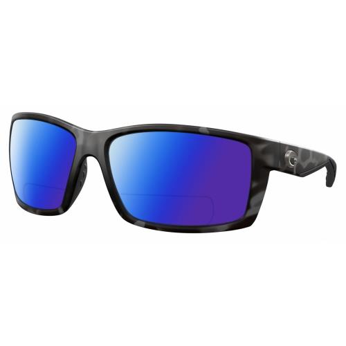 Costa Del Mar Reefton Unisex Polarized Bifocal Sunglasses Gray Tiger Shark 64 mm Blue Mirror