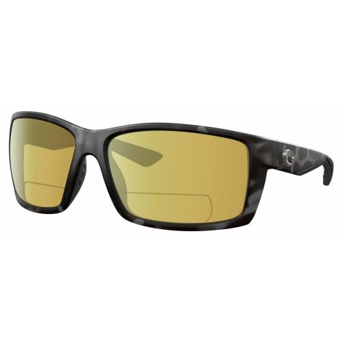 Costa Del Mar Reefton Unisex Polarized Bifocal Sunglasses Gray Tiger Shark 64 mm Yellow