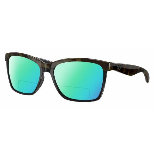 Costa Del Mar Anaa Women Polarized Bifocal Sunglasses Green Tortoise Havana 55mm Green Mirror