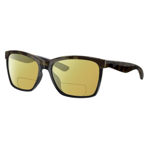 Costa Del Mar Anaa Women Polarized Bifocal Sunglasses Green Tortoise Havana 55mm Yellow