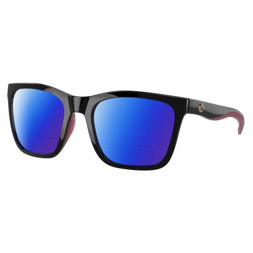 Costa Del Mar Panga Cat Eye Polarized Bifocal Sunglass Black Fuchsia Purple 56mm Blue Mirror