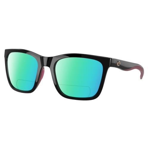 Costa Del Mar Panga Cat Eye Polarized Bifocal Sunglass Black Fuchsia Purple 56mm Green Mirror