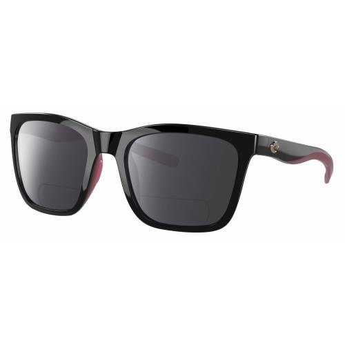 Costa Del Mar Panga Cat Eye Polarized Bifocal Sunglass Black Fuchsia Purple 56mm Grey