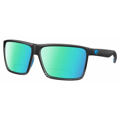 Costa Del Mar Rincon Unisex Polarized Bifocal Sunglasses Black Gray Crystal 63mm Green Mirror