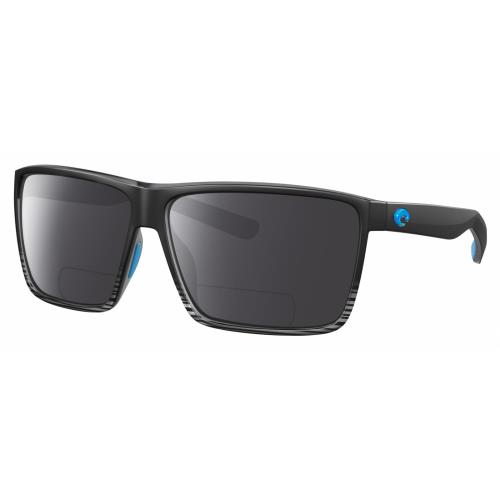 Costa Del Mar Rincon Unisex Polarized Bifocal Sunglasses Black Gray Crystal 63mm Grey