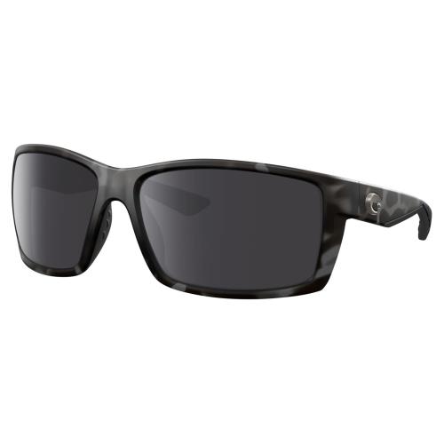 Costa Del Mar Reefton Unisex Polarized Sunglasses in Gray Black Tiger Shark 64mm Smoke Grey Polar