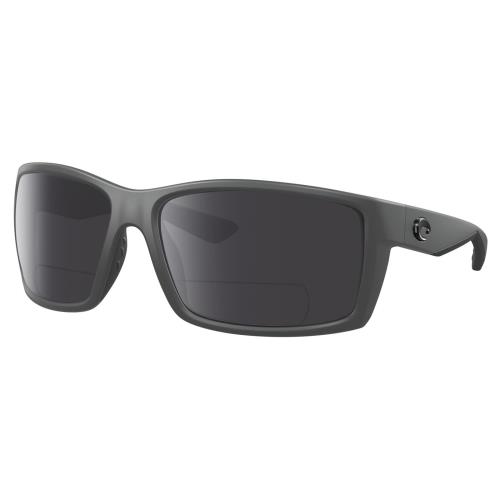 Costa Del Mar Reefton Unisex Polarized Bifocal Reading Sunglass Gray Black 64 mm Grey