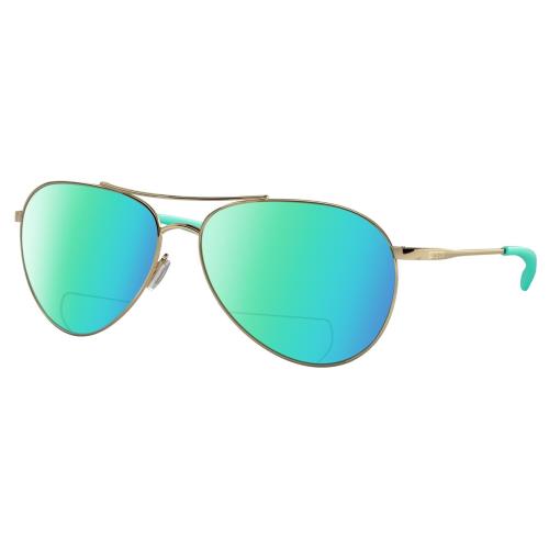 Costa Del Mar Piper Unisex Pilot Polarized Bifocal Sunglass Gold Turquoise 58 mm