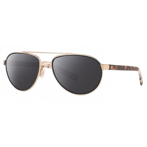 Costa Del Mar Fernandina Women`s Polarized Sunglasses Gold Tortoise Havana 57 mm Smoke Grey Polar