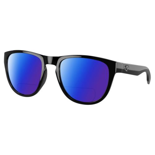 Costa Del Mar Irie Unisex Polarized Bifocal Reading Sunglasses Black 55mm 41 Opt Blue Mirror