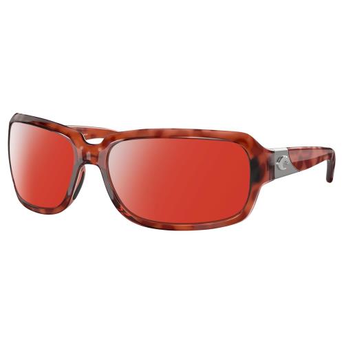 Costa Del Mar Isabela Women`s Polarized Sunglasses Tortoise Havana Crystal 64 mm Red Mirror Polar