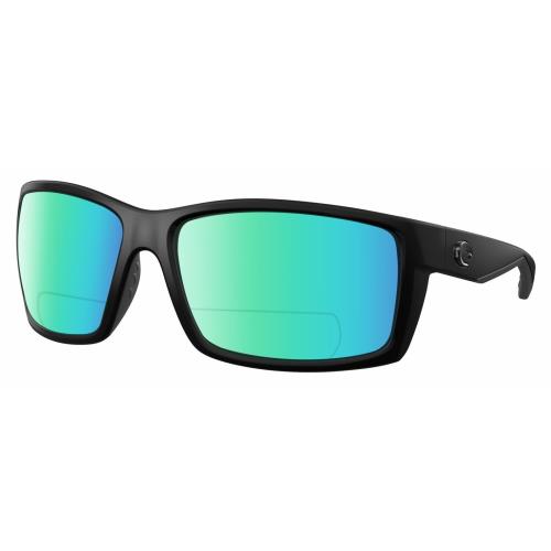 Costa Del Mar Reefton Unisex Polarized Bifocal Sunglasses in Black Blackout 64mm Green Mirror