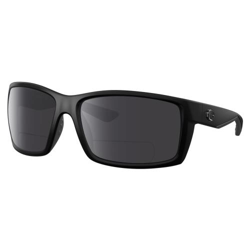 Costa Del Mar Reefton Unisex Polarized Bifocal Sunglasses in Black Blackout 64mm Grey