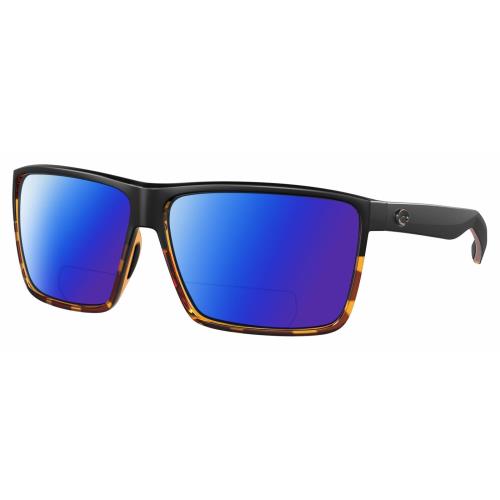 Costa Del Mar Rincon Unisex Polarized Bifocal Sunglasses in Black Tortoise 63 mm - Frame: Multicolor, Lens: Blue Mirror