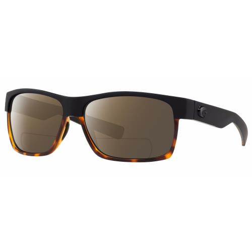 Costa Del Mar Half Moon Unisex Polarized Bifocal Sunglasses Black Tortoise 60 mm Brown