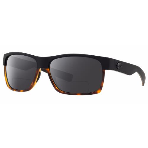 Costa Del Mar Half Moon Unisex Polarized Bifocal Sunglasses Black Tortoise 60 mm Grey