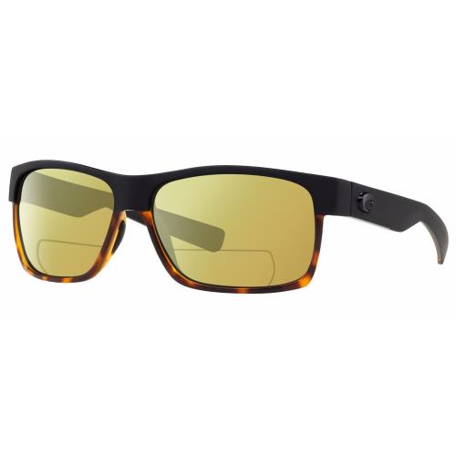 Costa Del Mar Half Moon Unisex Polarized Bifocal Sunglasses Black Tortoise 60 mm Yellow