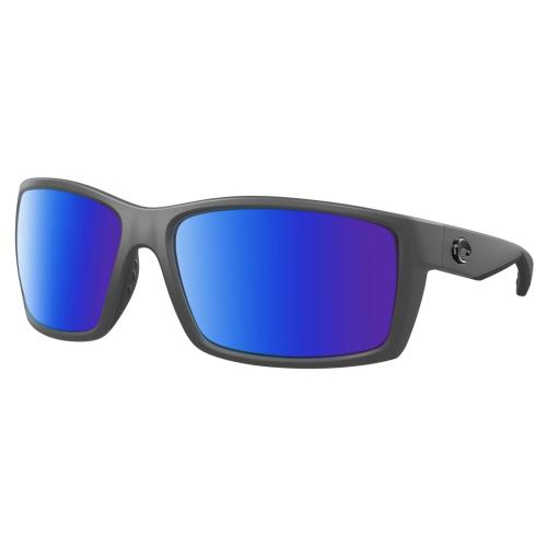 Costa Del Mar Reefton Unisex Designer Polarized Sunglasses Gray Black 64mm 4 Opt Blue Mirror Polar