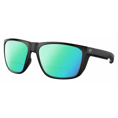 Costa Del Mar Ferg Unisex Polarized Bifocal Reading Sunglasses Black 59mm 41 Opt Green Mirror