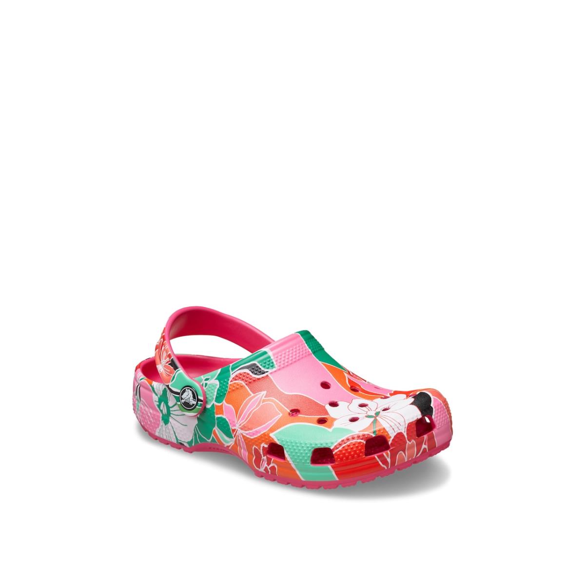 Girl`s Slip-ons Crocs Classic Woodcut Floral Clog