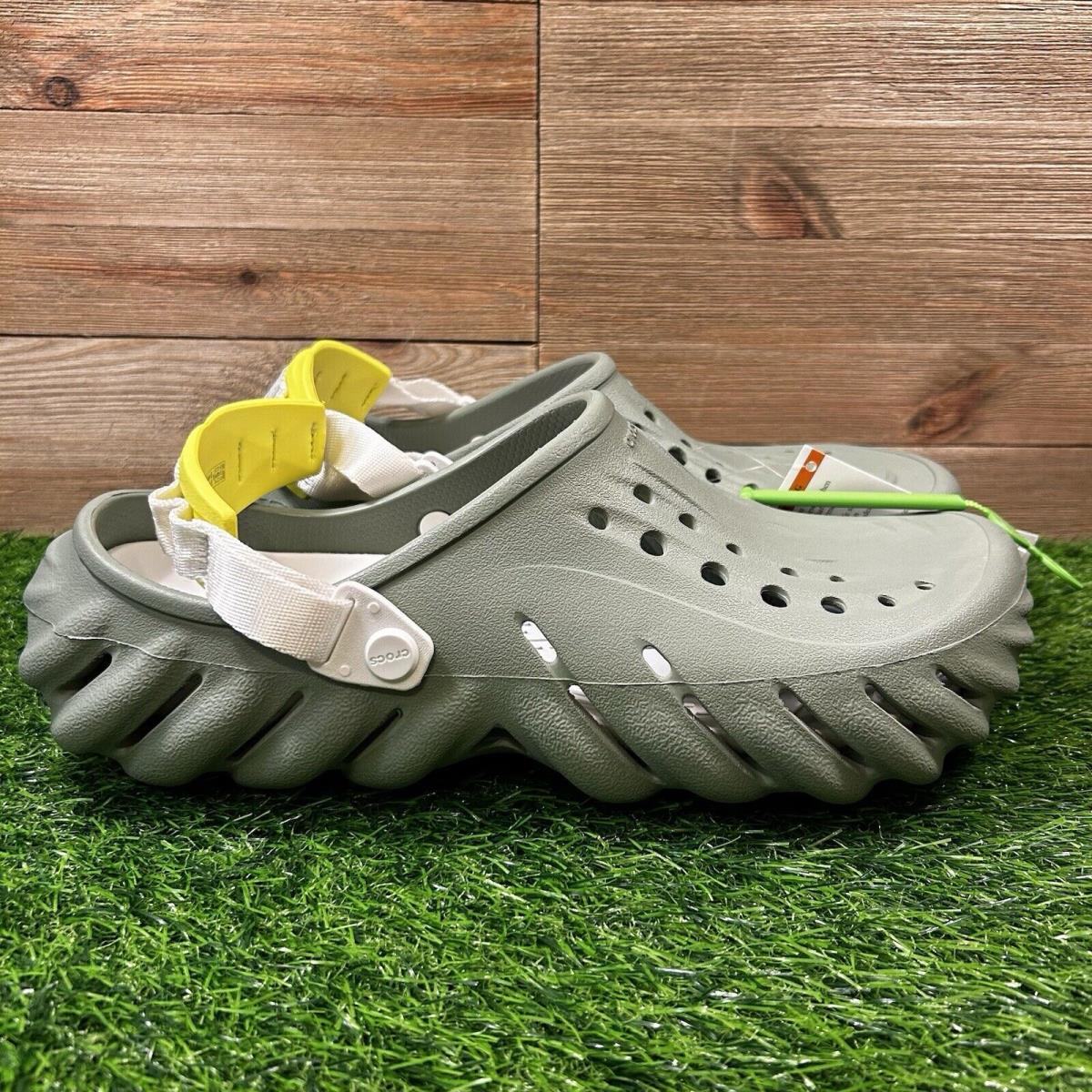 Crocs Echo Clogs Mens 11 Moss Green Shoes Sneakers Strap Platform Comfort