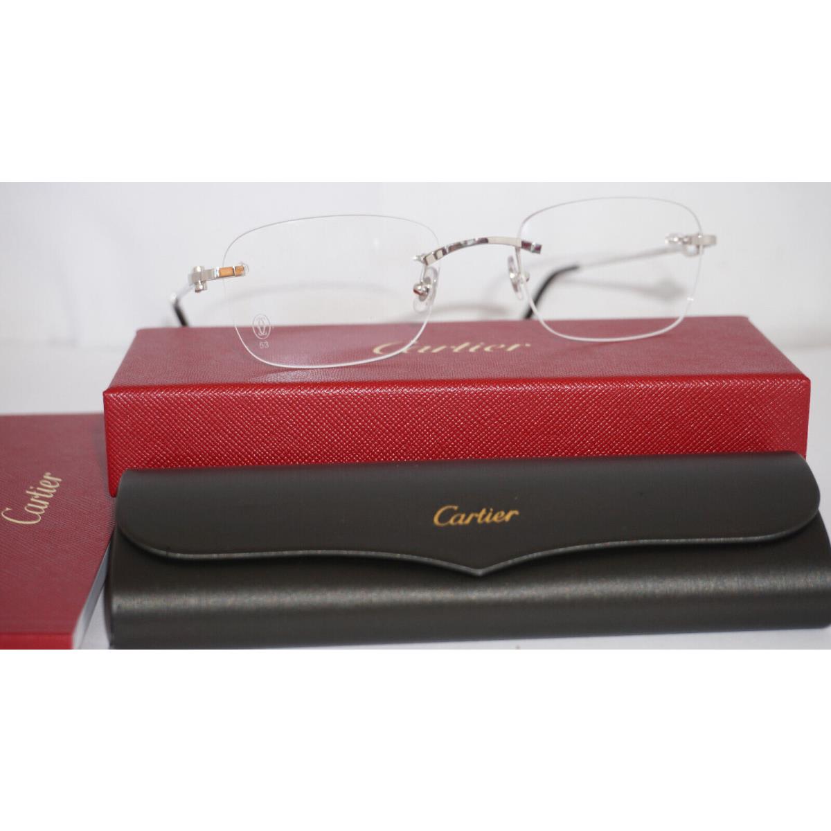 Cartier Eyeglasses Rimless Silver CT00500-002 53 20 140