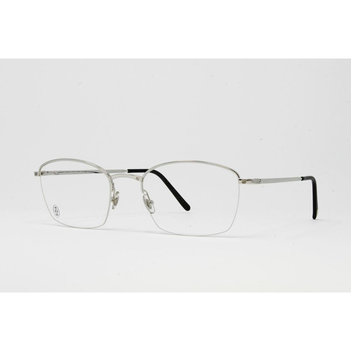 Cartier Semi Rimless Platinum Eyeglasses T8100617 France