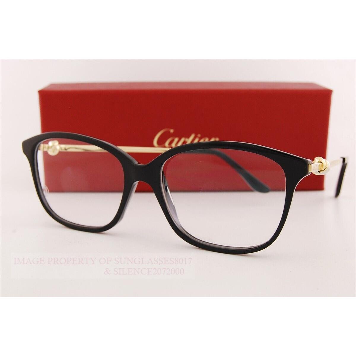 Cartier Eyeglass Frames CT 0258/O-001 Black-gold For Women 54mm