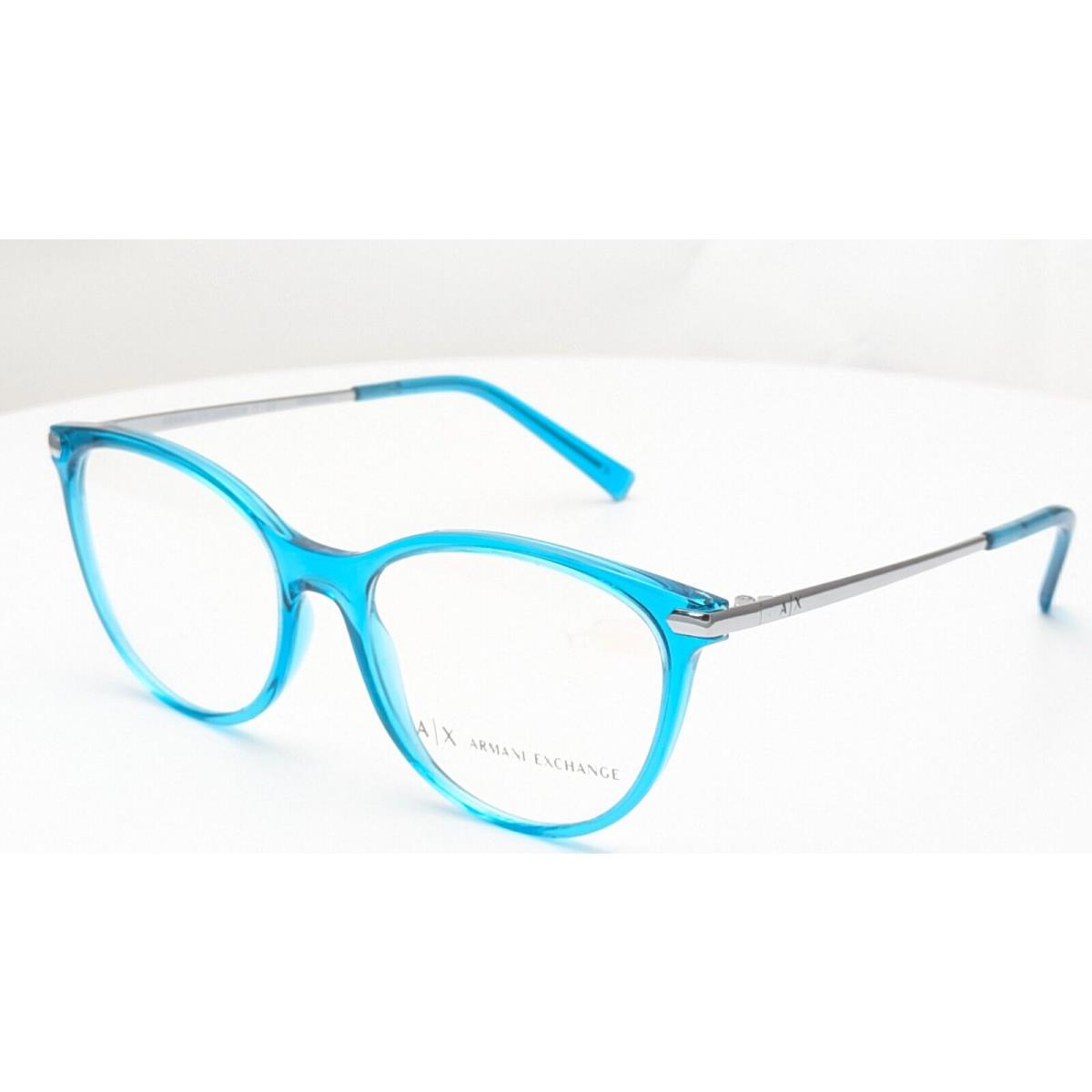 Armani Exchange AX3078 8237 Light Blue Crystal Cat Eye Womens Eyeglasses 53mm