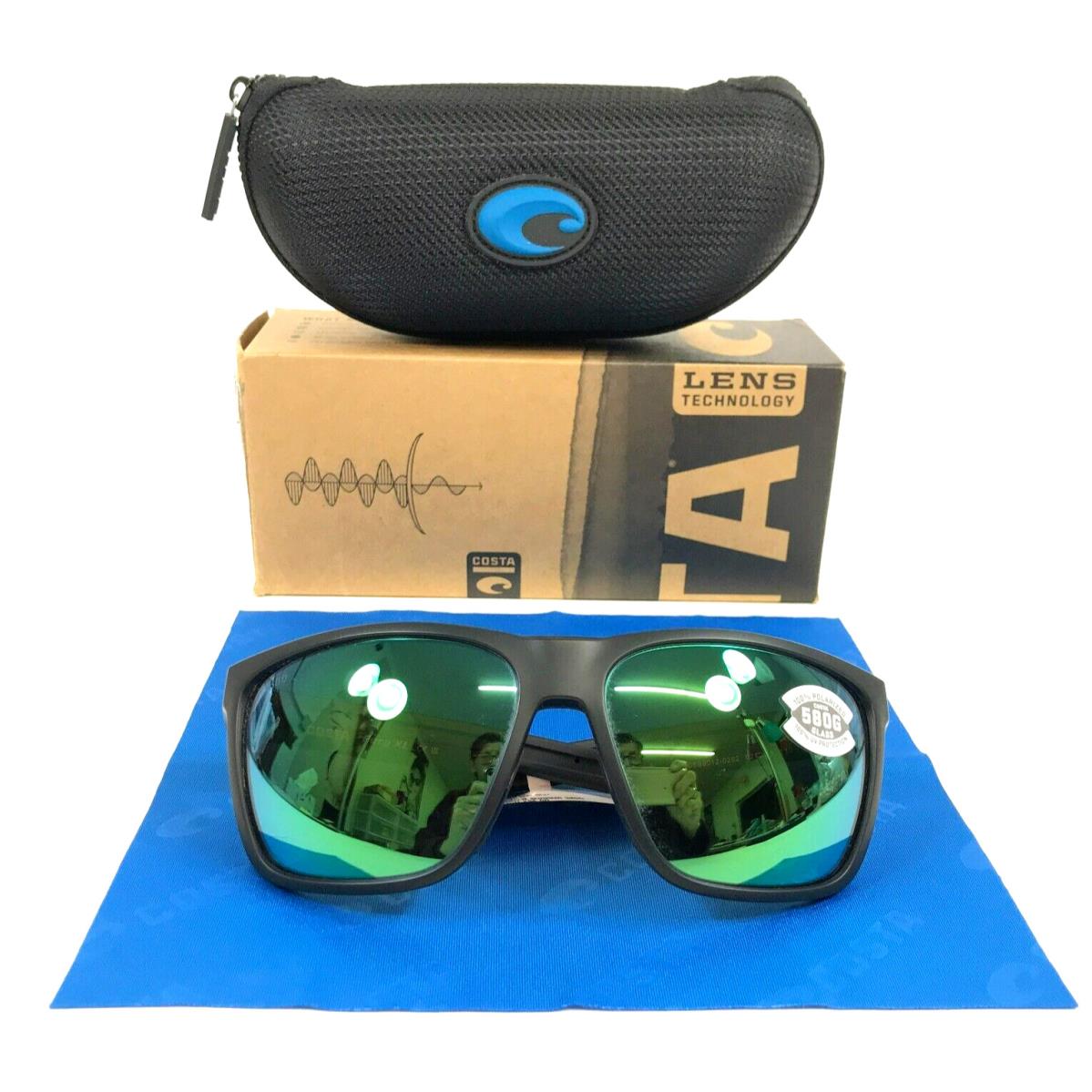 Costa Sunglasses Ferg XL 06S9012-0262 Matte Black Frames with Green Mirror 580G