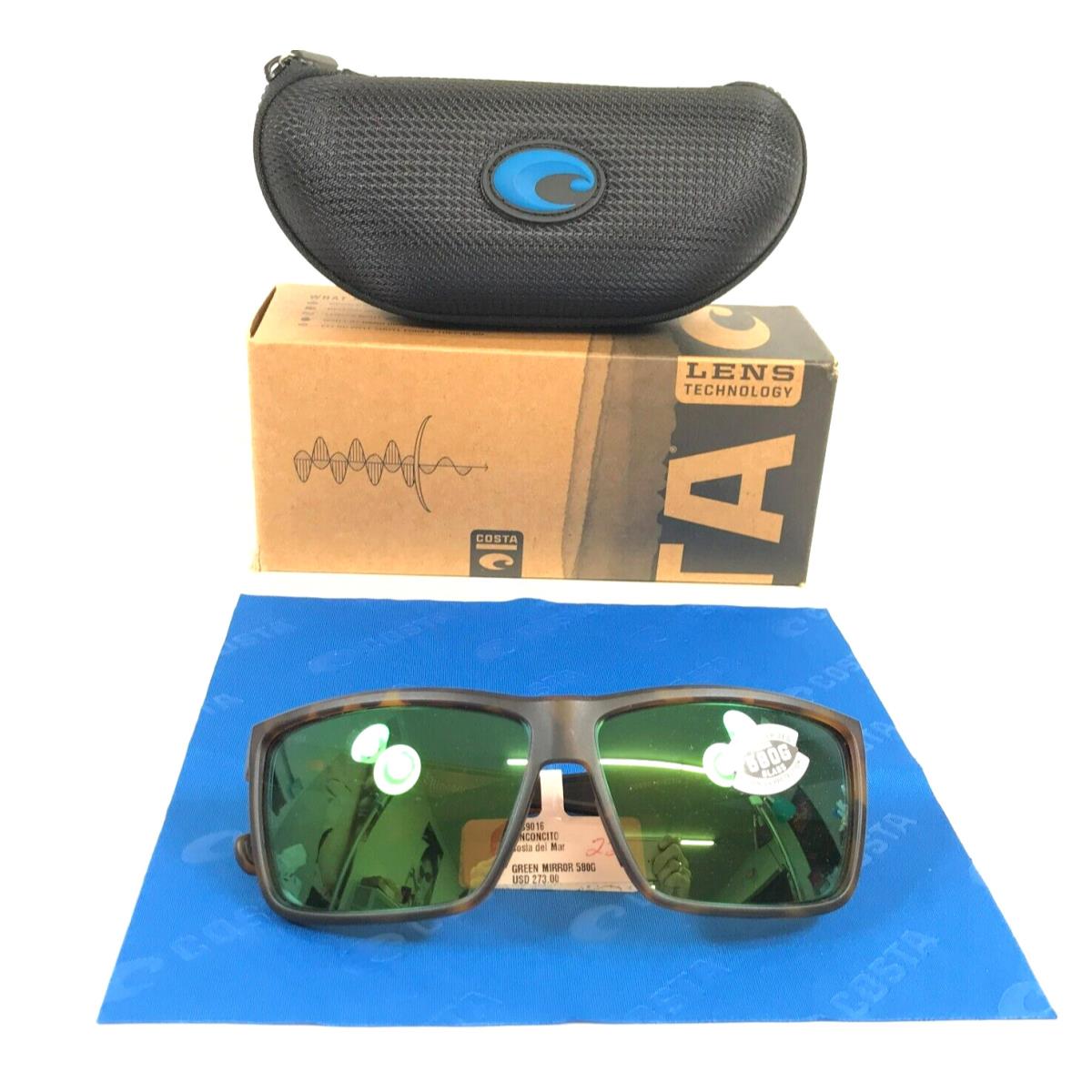 Costa Sunglasses Rinconcito 06S9016-2260 Matte Tortoise Frames Green Mirror 580G