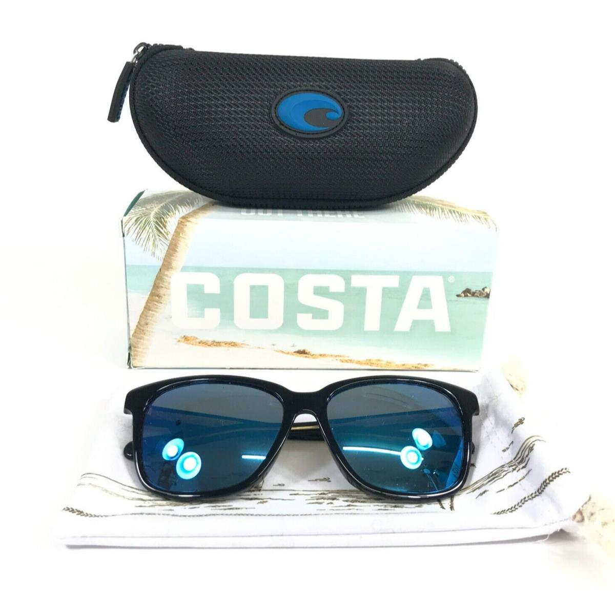 Costa Sunglasses May 20090157 MAY11 Shiny Black with Blue Mirror Polarized 580G