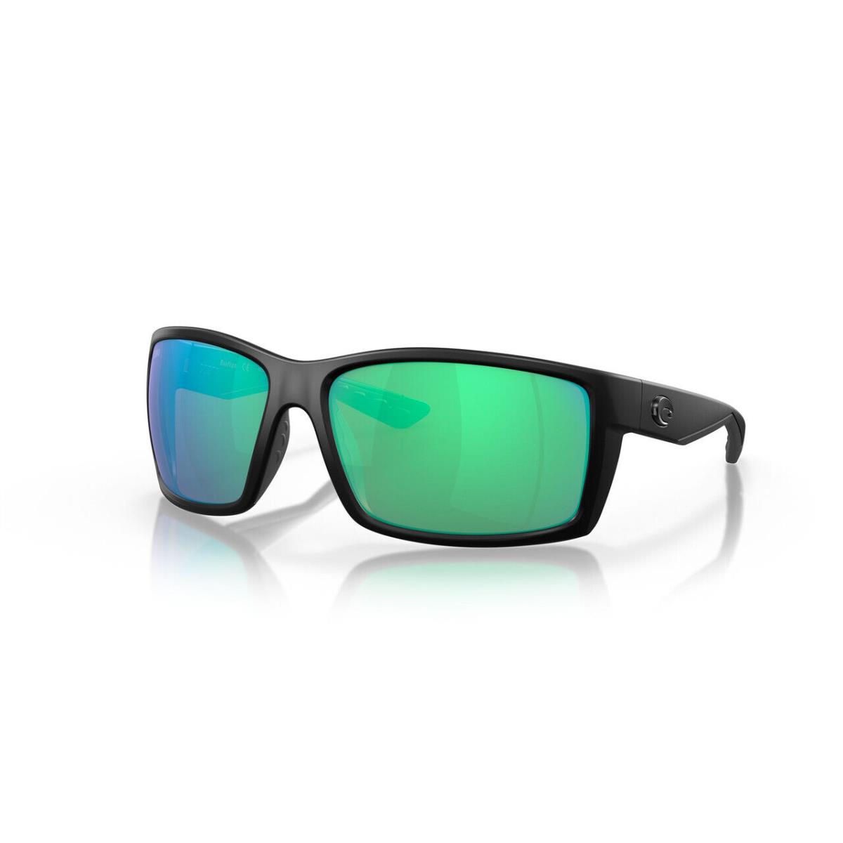 Costa Del Mar Reefton Unisex Sunglass in Black/polarized Green Mirror 580G 64 mm