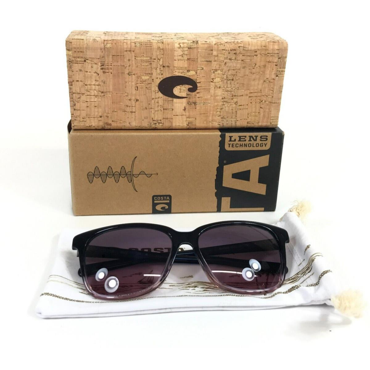 Costa Sunglasses May 06S2009 20091557 Pink Sand Square Frames Rose Gradient 580G