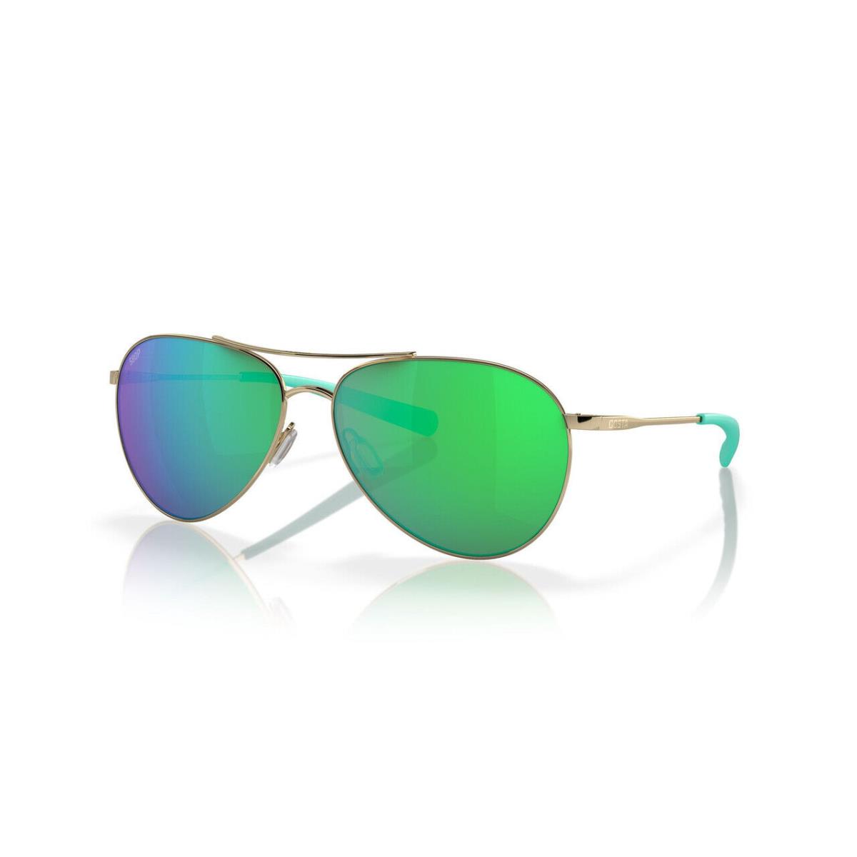 Costa Del Mar Piper Unisex Pilot Sunglass Gold/polarized Green Mirror 580P 58 mm