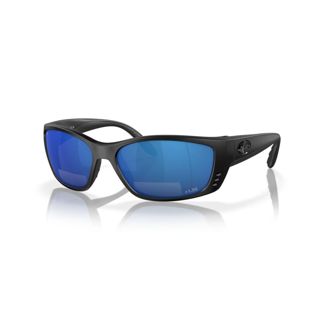 Costa Del Mar Fisch Bifocal Sunglass +1.50 Black/polarized Blue Mirror 580P 64mm