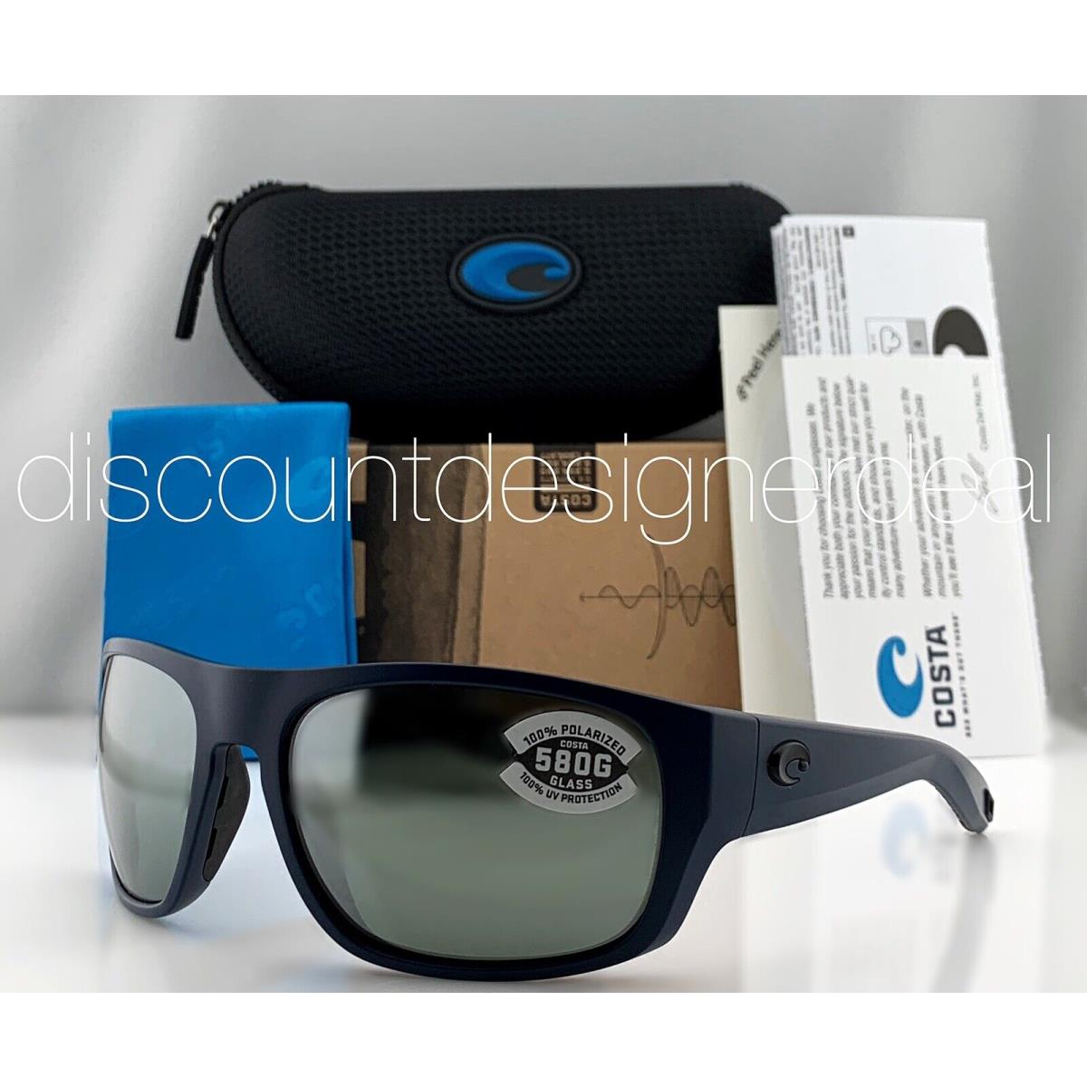 Costa Del Mar Tico Sunglasses Matte Blue Frame Silver Mirror Polarized 580G Lens