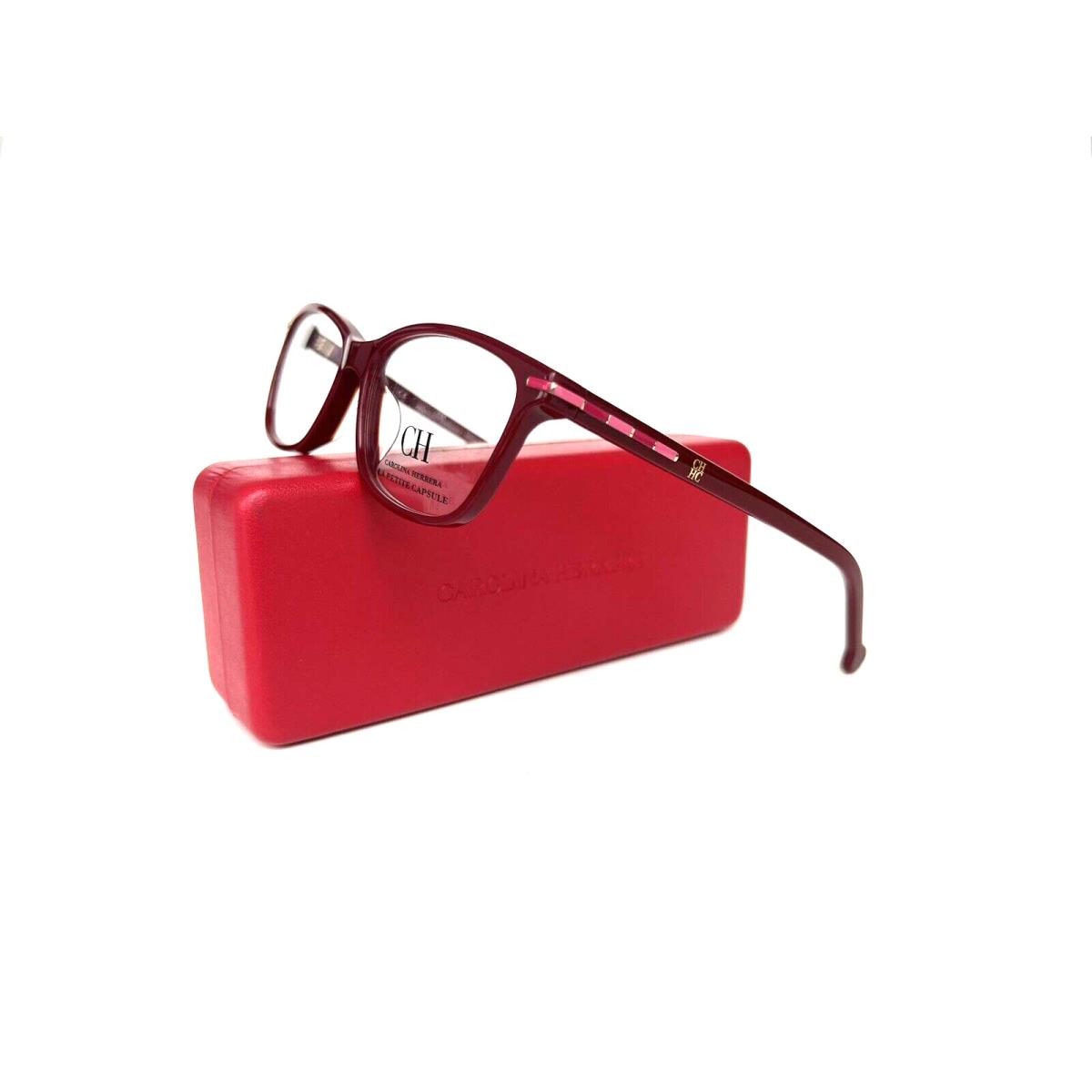 Carolina Herrera Frames Burgundy Acetate Eyeglasses VHE848K 09FH 51 15 135