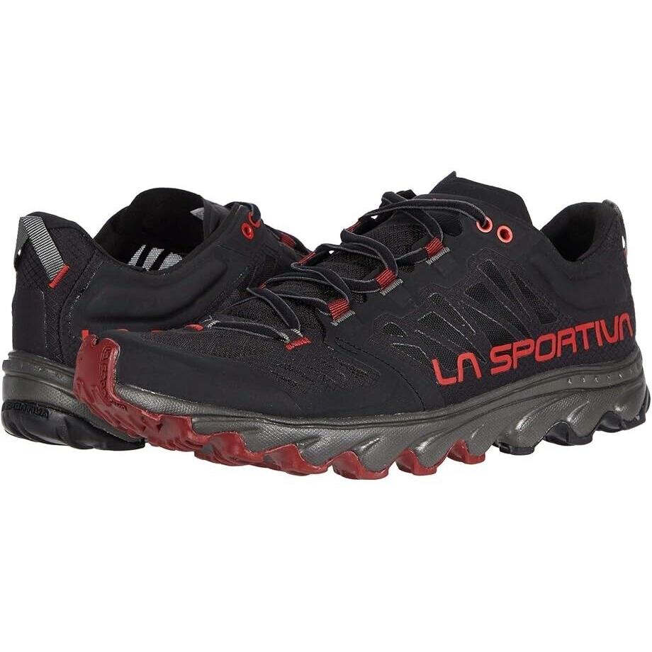 La Sportiva Men`s 9.5 M Helios Iii Trail Running Shoe in Black/poppy