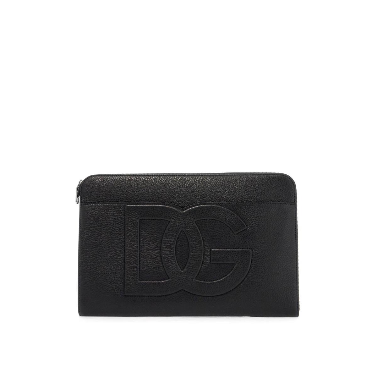 Dolce Gabbana Large Hammered Leather Pouch Wallet