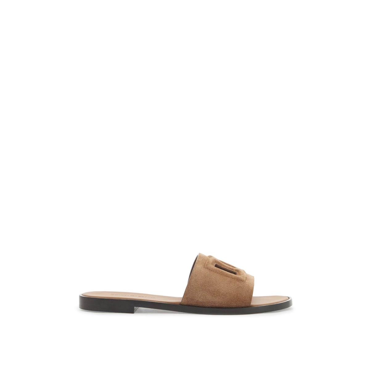 Dolce Gabbana Dg Logo Suede Slides Women`s Shoes