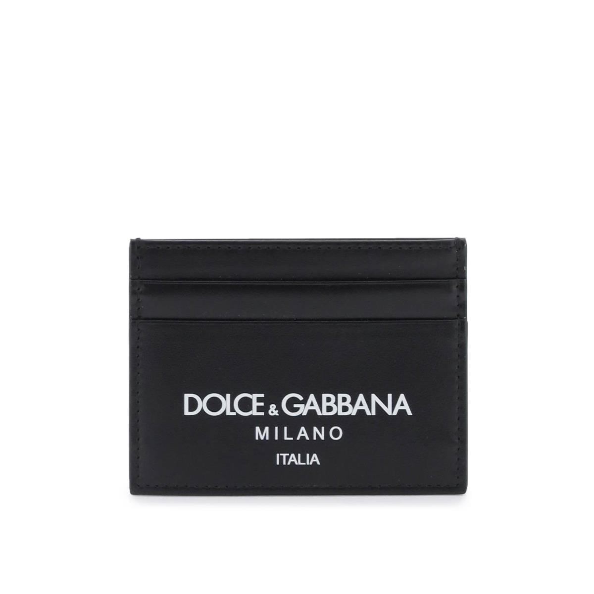 Dolce Gabbana Logo Leather Cardholder Wallet