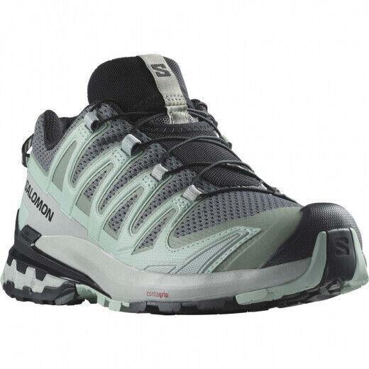 Salomon Women`s XA Pro 3D V9 Trail Running Shoes Quiet Shade Lily Pad Blue Haze