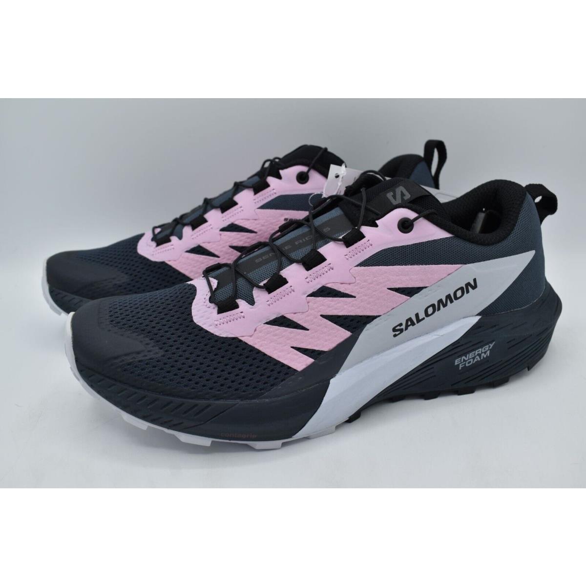 Salomon Womens Size 9.5 Sense 5 India Ink Lilac Trail Running Sneakers Shoes